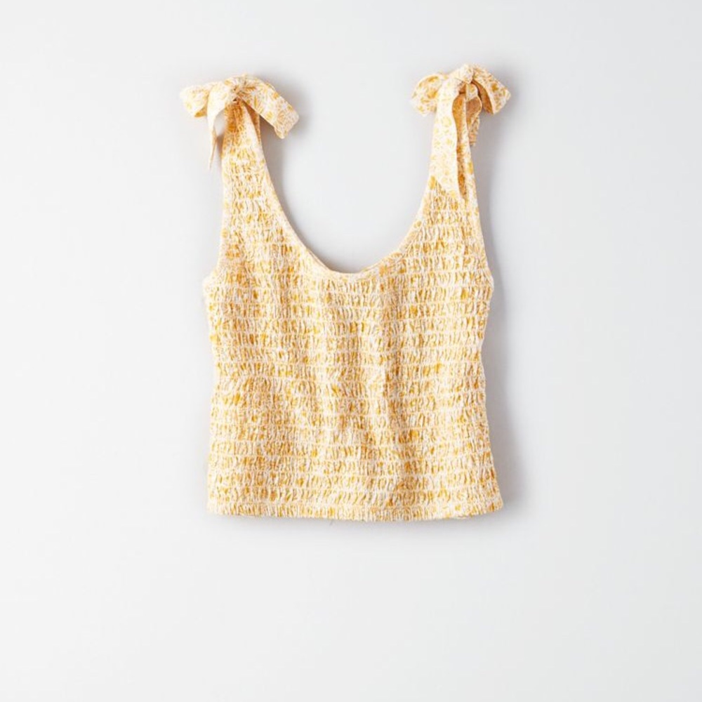 AE Smocked Tie Strap Tank Top